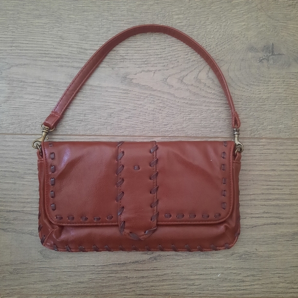 Old Navy Handbags - Vintage Y2K Old Navy Small Burgundy Wine Faux Leather Handbag Purse